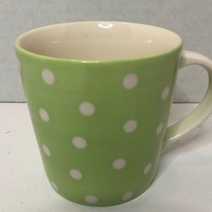 Starbucks 2006 Green and White Polka Dot Ceramic Mug